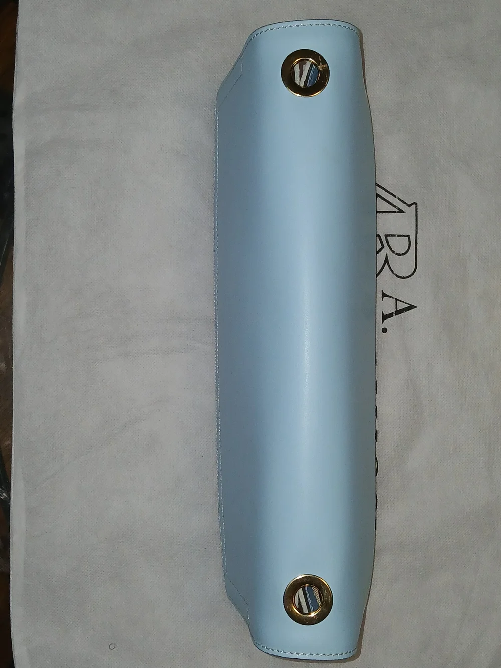 A. Bellucci Two-Tone Light Blue/Gray Leather and Sued Chain Shoulder Bag